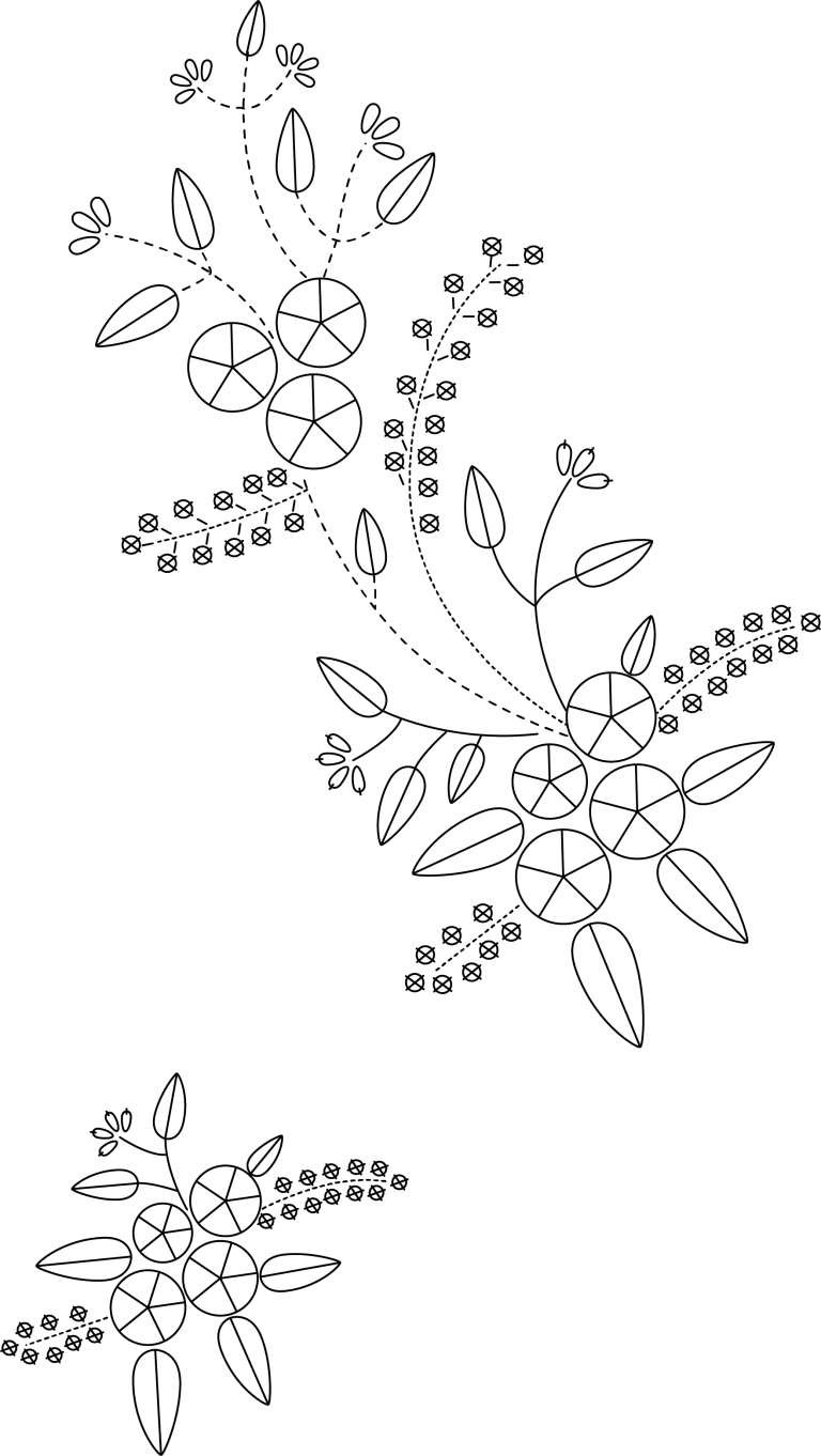 Freebie: Stickvorlage Blumenranke - RosiMADE