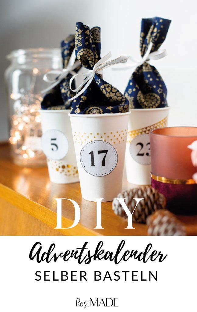 Adventskalender basteln aus Pappbecher