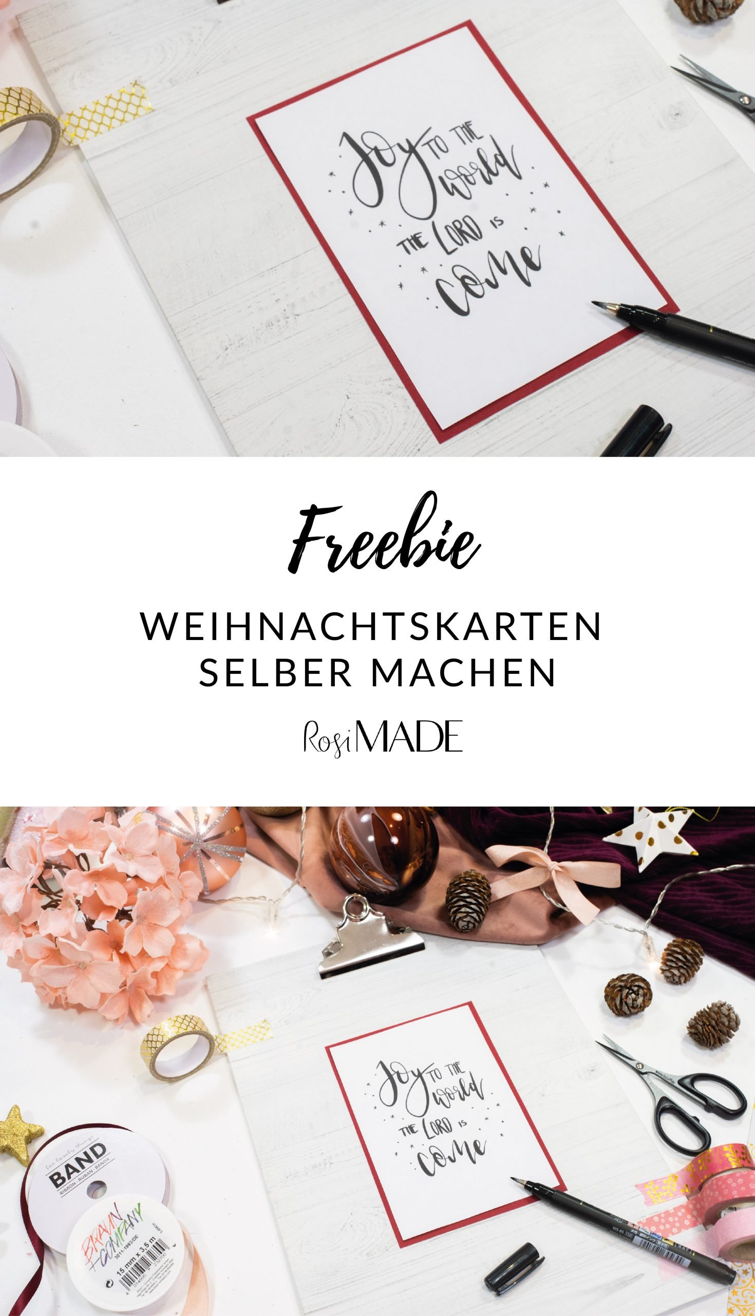 Weihnachtskarten Selber Machen Rosimade Kostenloses Printable