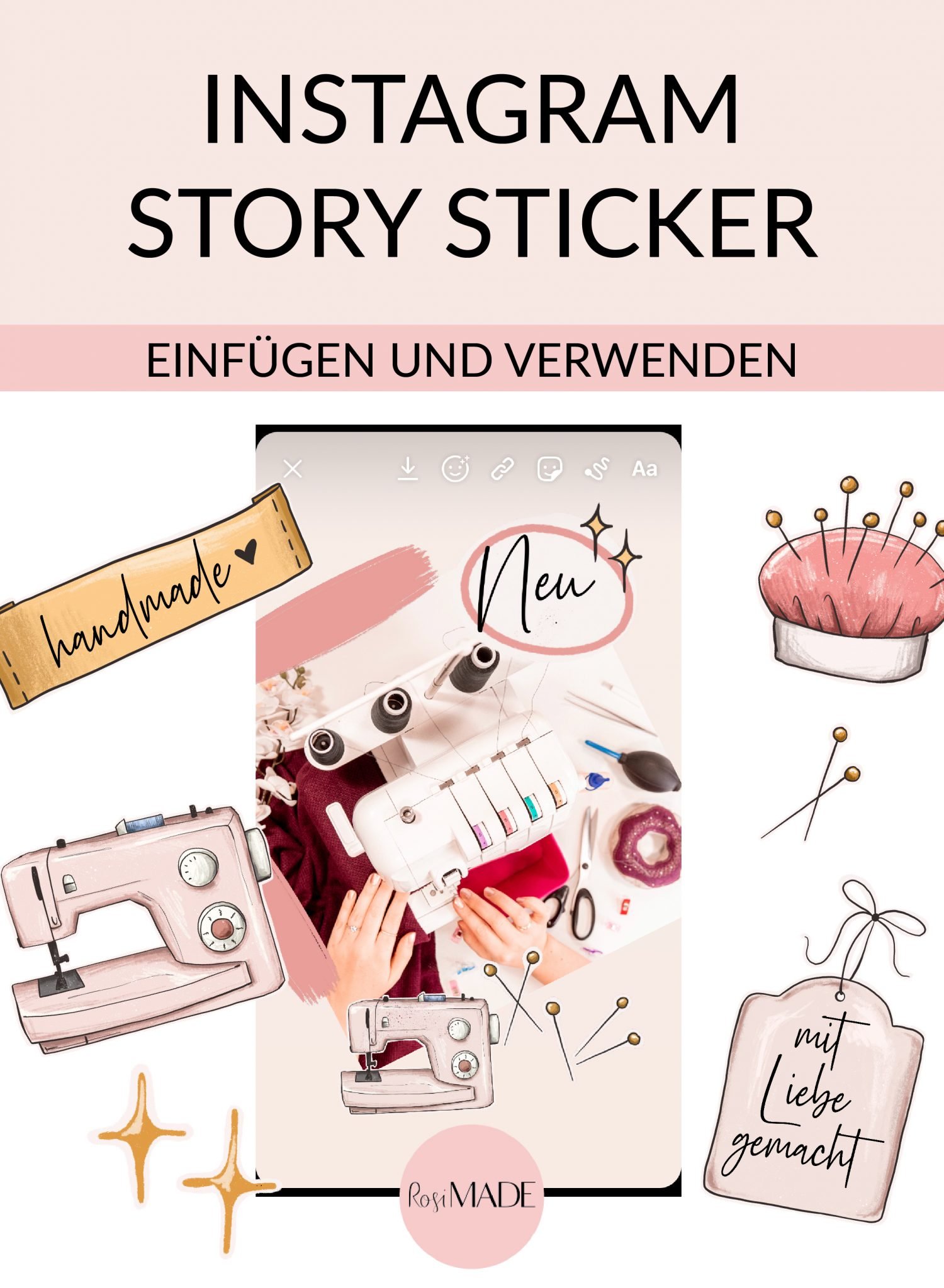 Instagram Story Sticker einfügen Anleitung RosiMADE